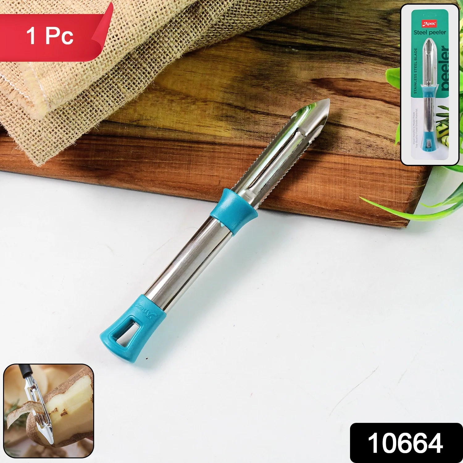 Apex Premium Stainless Steel Vegetable Fruit Peeler (1 Pc) - Image 2