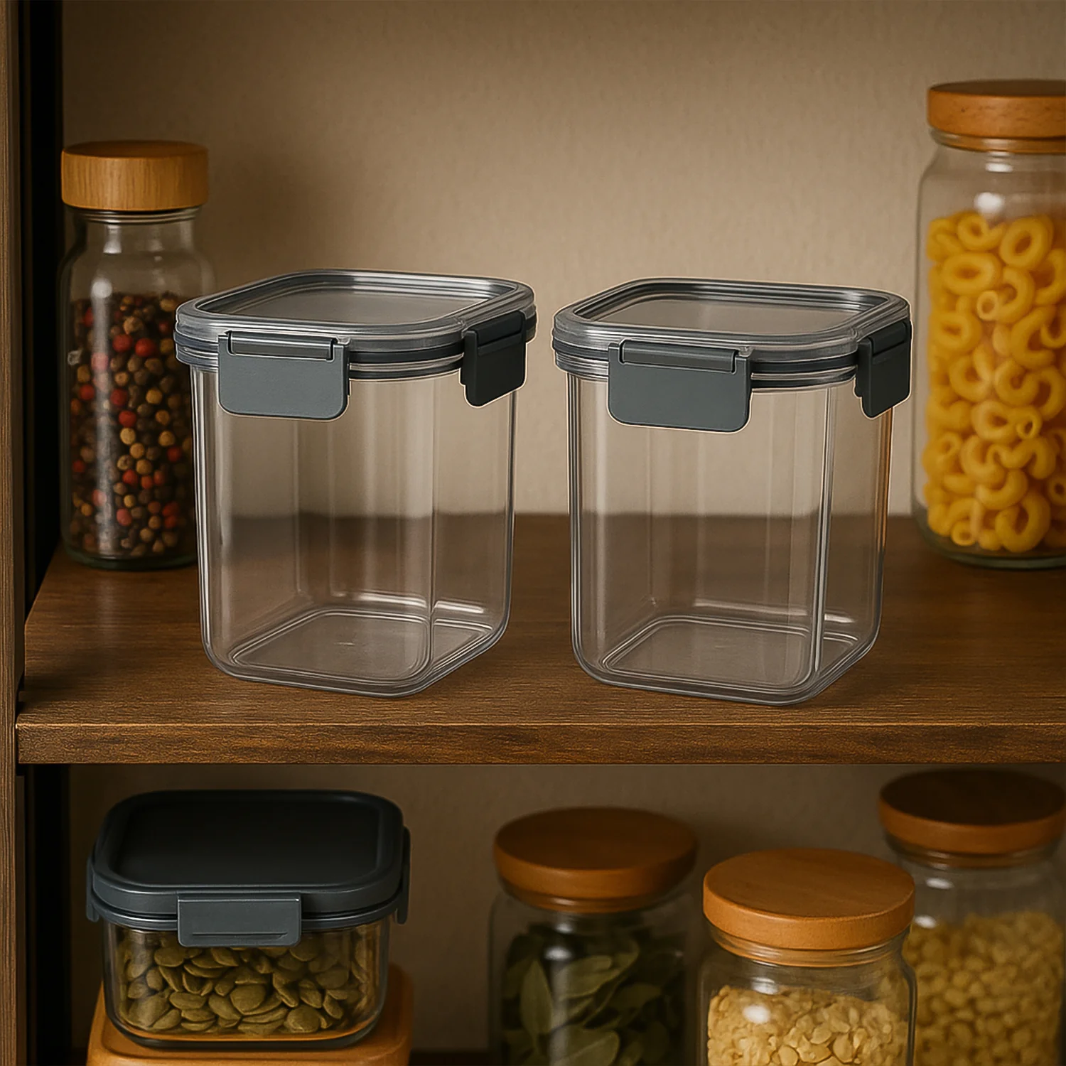 Apex Press N’ Lock Airtight Food Storage Container Set (2Pc/900ml) Approx - Image 3