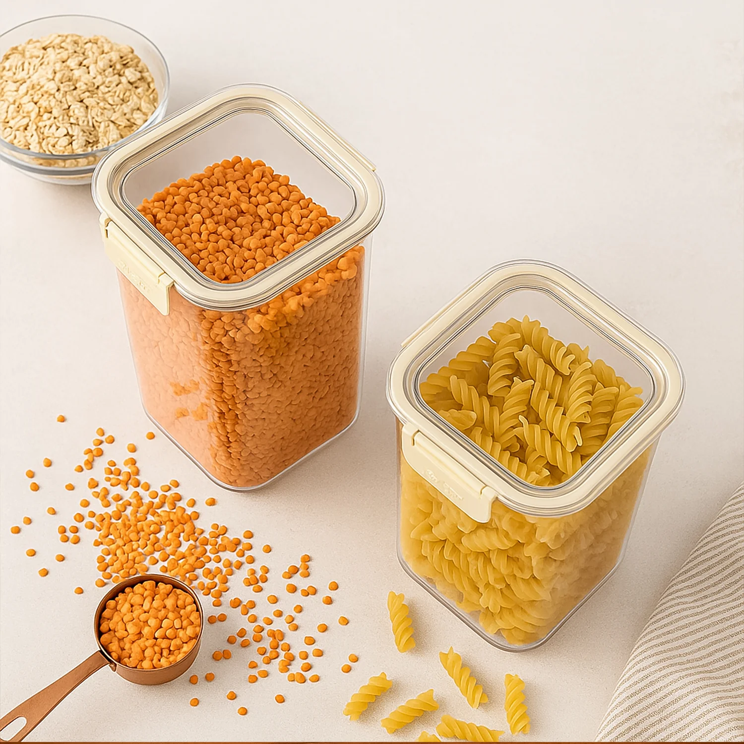 Apex Press N’ Lock Airtight Kitchen Storage Container Set (2Pc/1400ml) Approx - Image 3