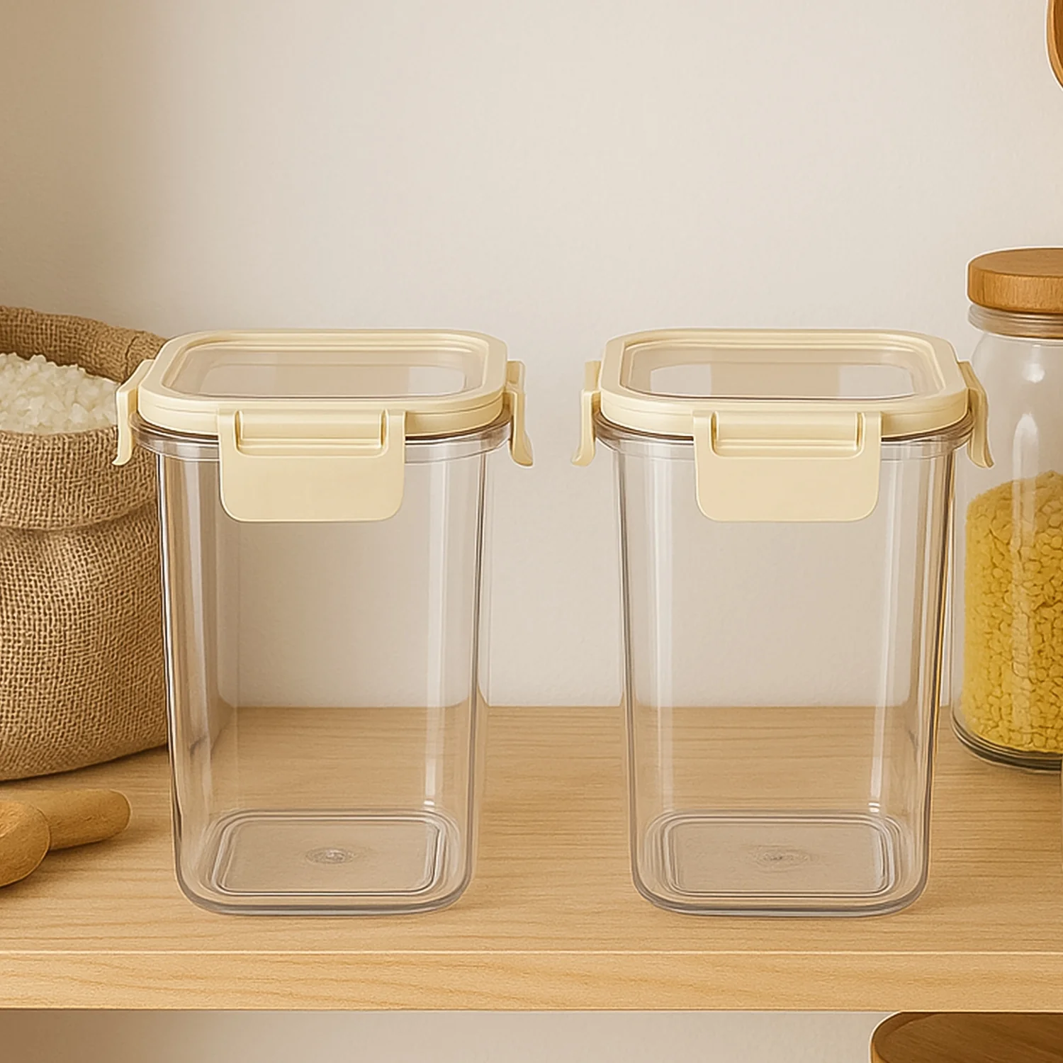 Apex Press N’ Lock Airtight Kitchen Storage Container Set (2Pc/1400ml) Approx - Image 6