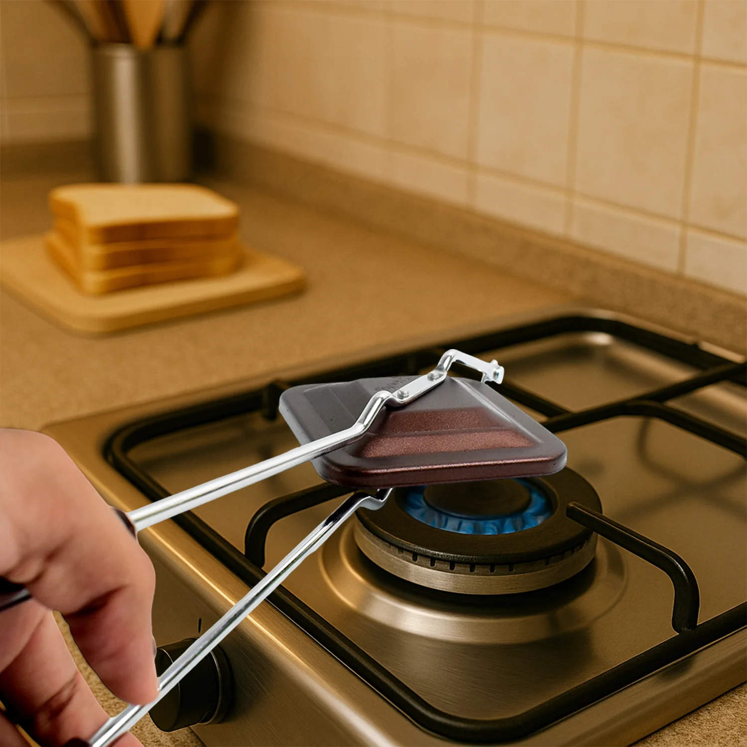 Apex Regular Non-Stick Flame-Based Sandwich Toaster - Image 7