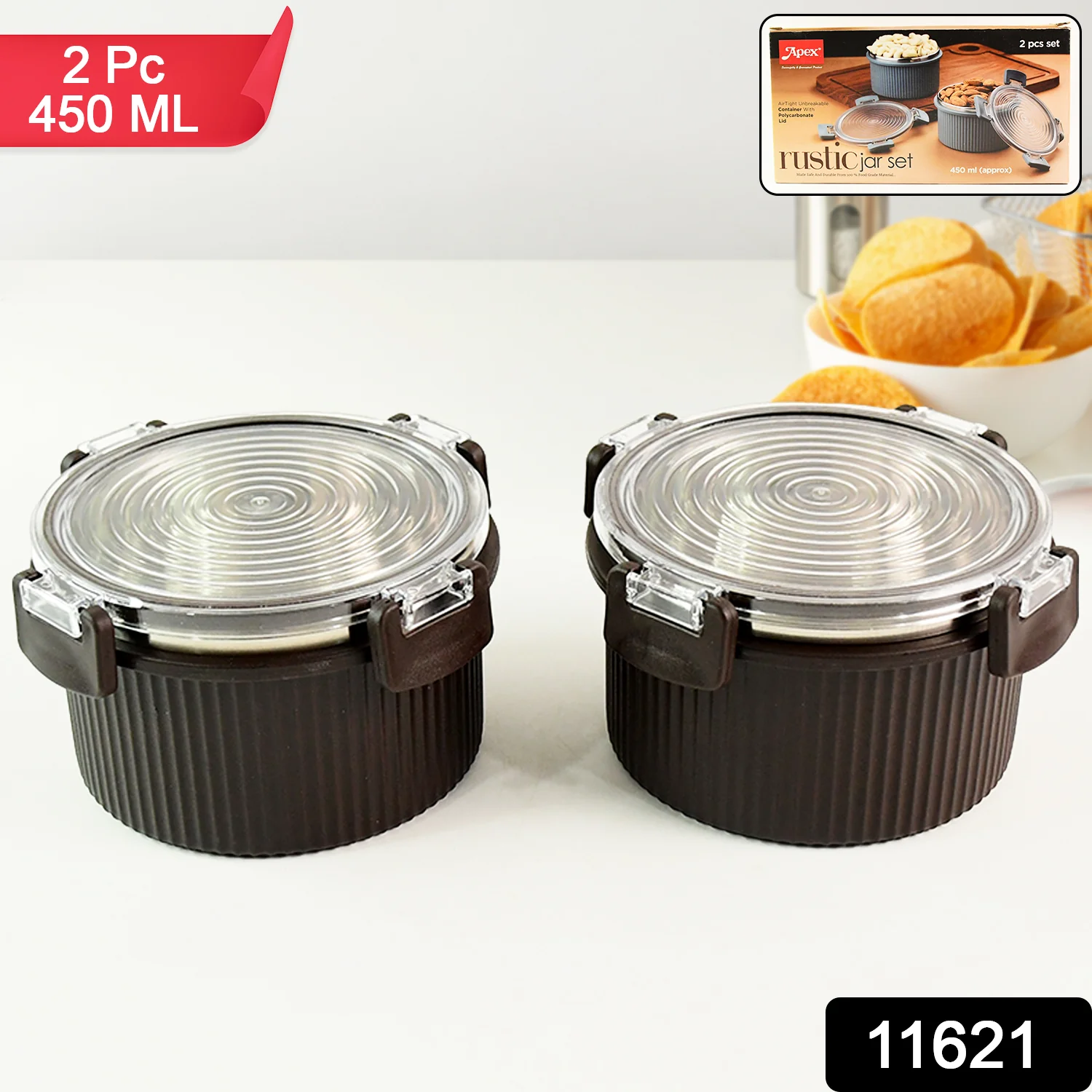 Apex Rustic Jar Set – 2 Pcs, 450ml Each Approx - Image 2