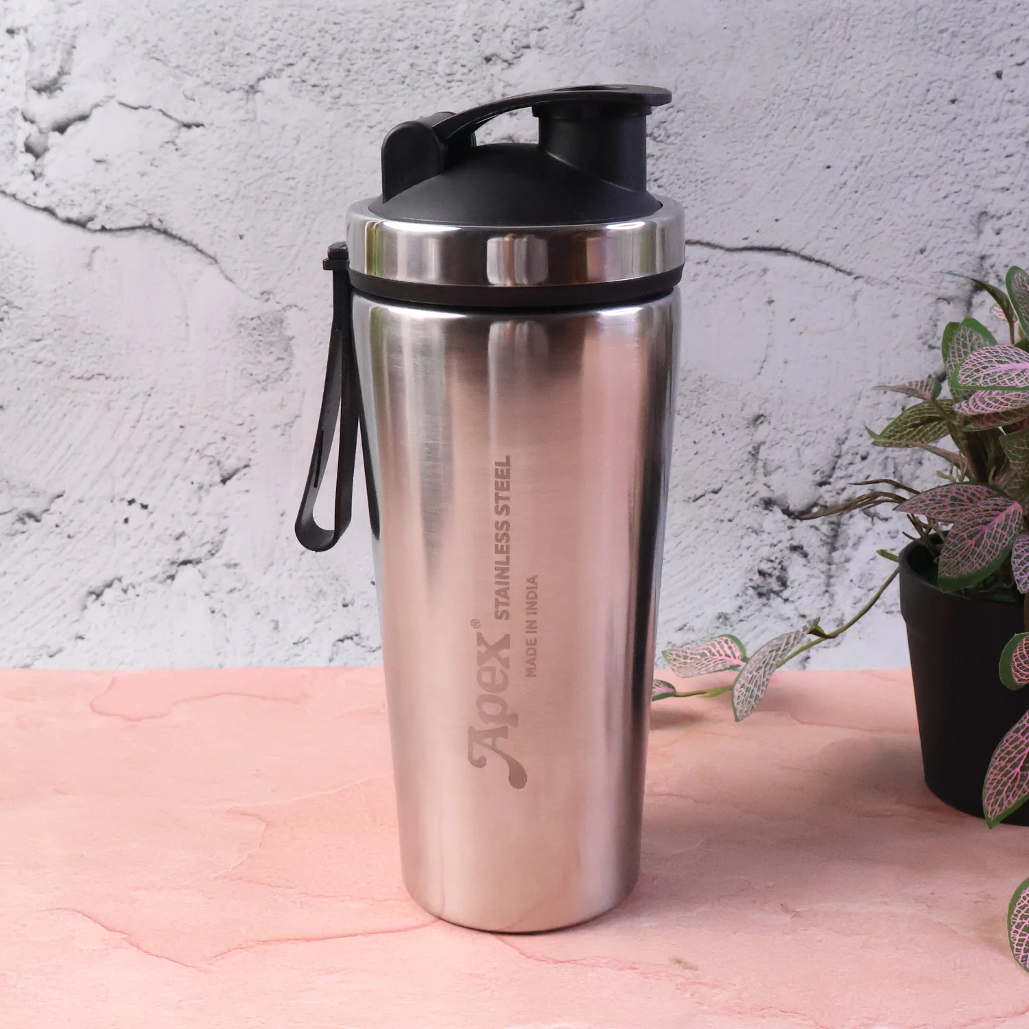Apex Stainless Steel Gym Shaker Bottle and Spring (1000ML / 1 Pc) - Image 2