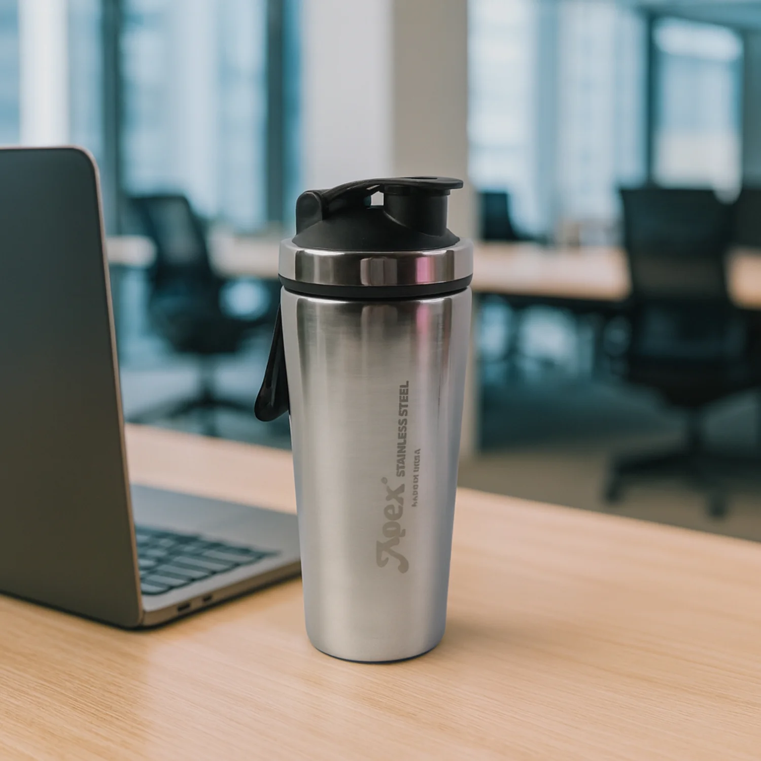 Apex Stainless Steel Gym Shaker Bottle and Spring (1000ML / 1 Pc) - Image 6