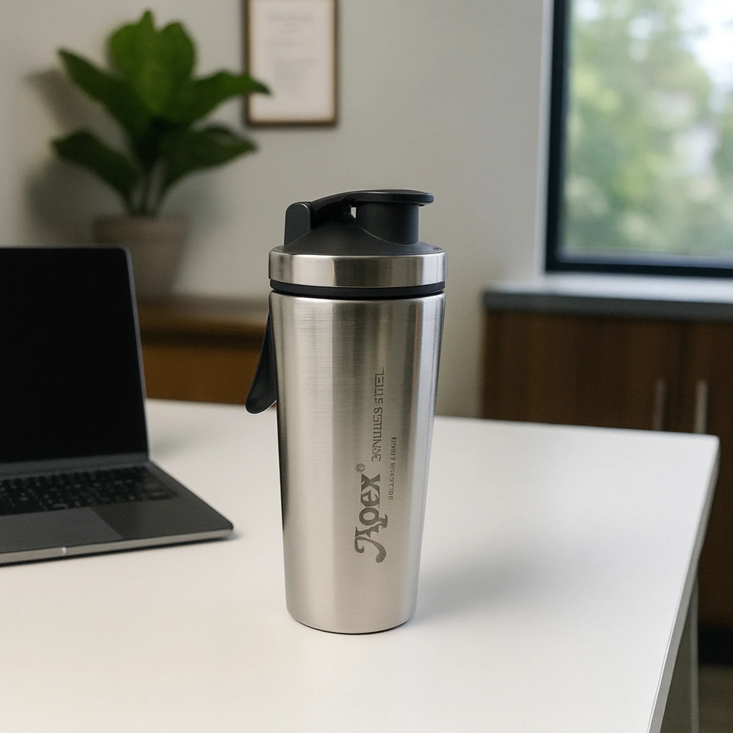 Apex Stainless Steel Gym Shaker Bottle and Spring (1000ML / 1 Pc) - Image 9