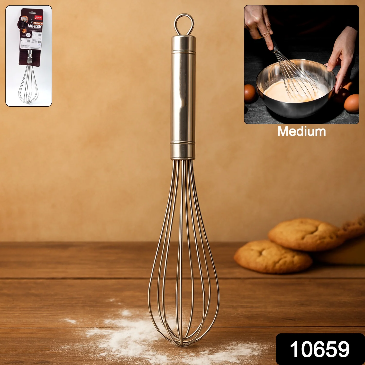 Apex Stainless Steel Medium Hand Whisk (1 Pc) - Image 2