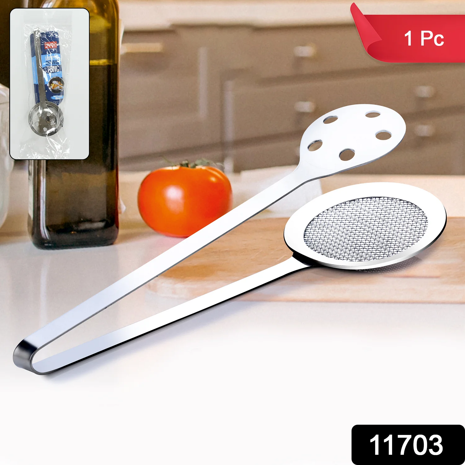 Apex Stainless Steel Skimmer Serving Tong - Image 2