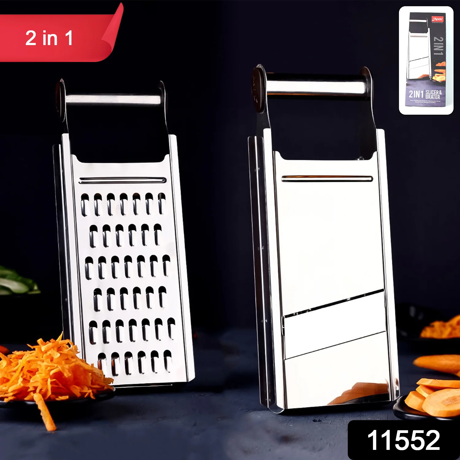 Apex Stainless Steel Slicer (2-in-1 ) - Image 2