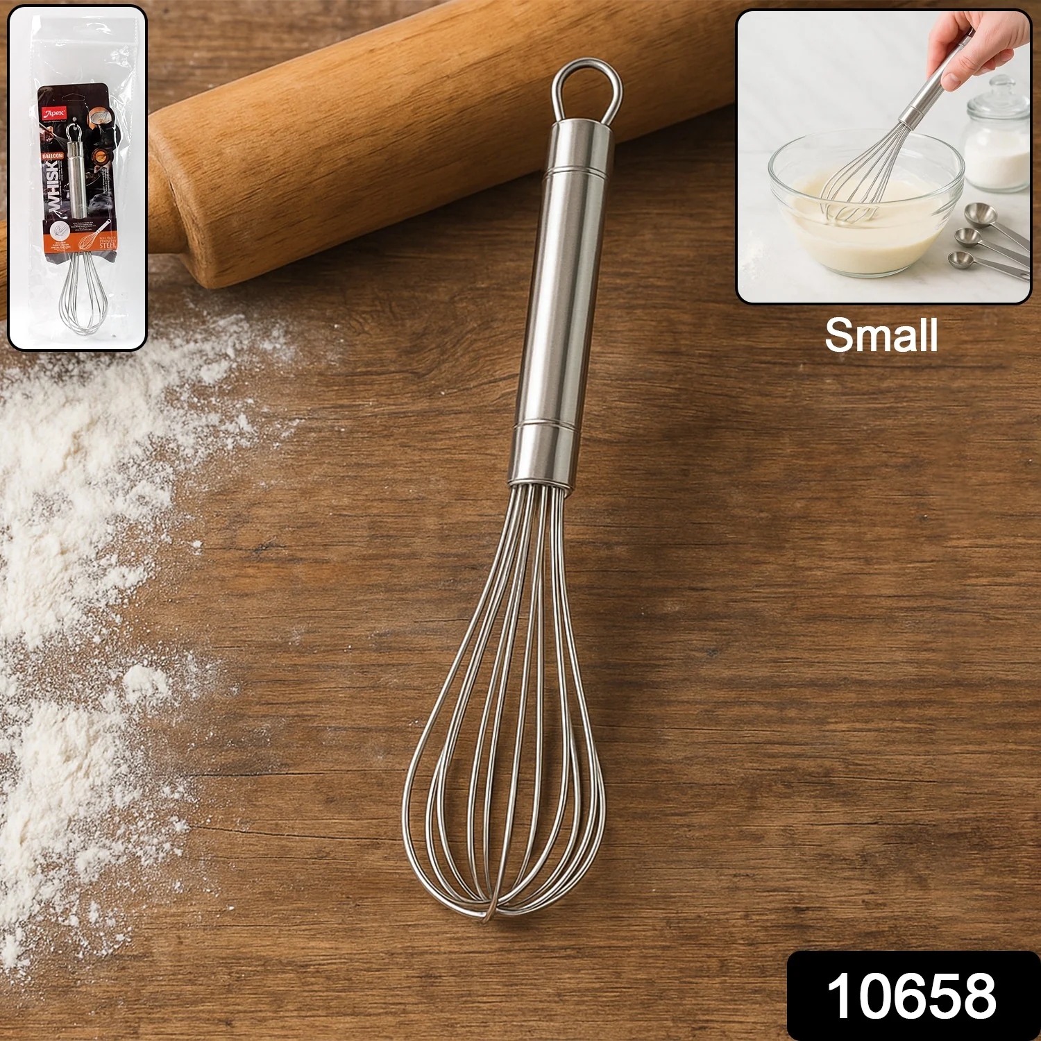 Apex Stainless Steel Small Hand Whisk (1 Pc) - Image 2