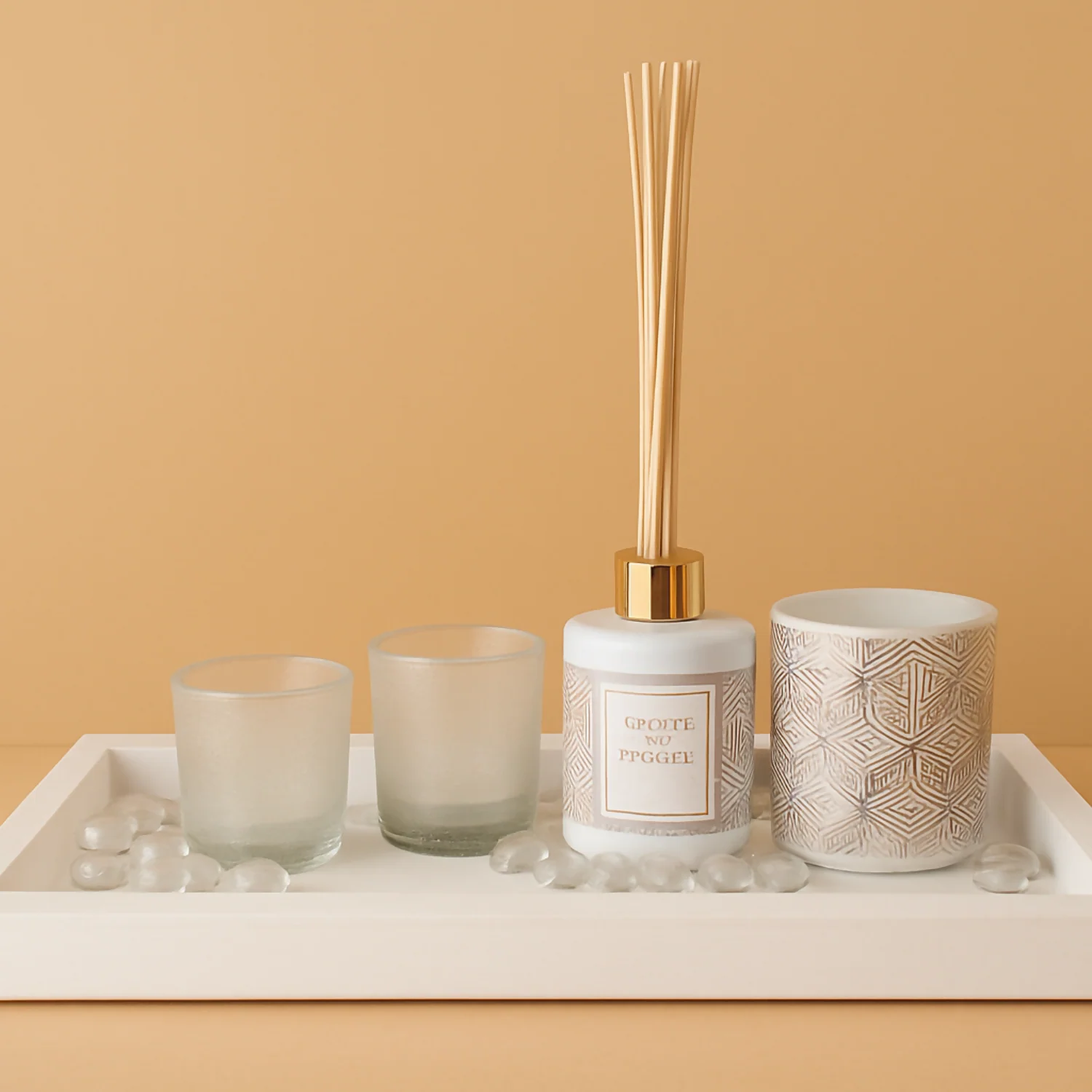 Aroma Premium 7-Piece Reed Diffuser & Scented Candle Gift Set | Home Fragrance Decor with Glass Tealight Holders | Relaxing Aromatherapy Set for Living Room, Bedroom & Office | Elegant Gifting Box for All Occasions - Image 3