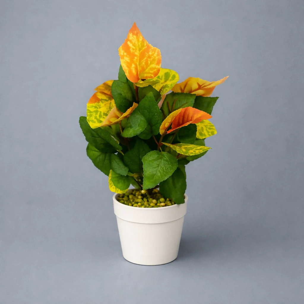 Artificial Decorative Leaf Plant with Pot for Home & Office Table Décor - Image 4