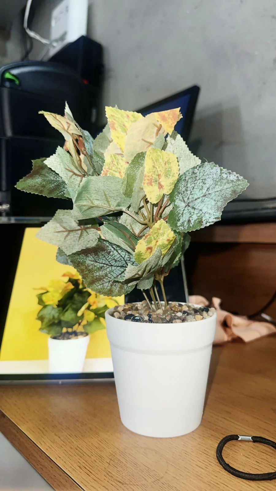 Artificial Decorative Leaf Plant with Pot for Home & Office Table Décor - Image 5