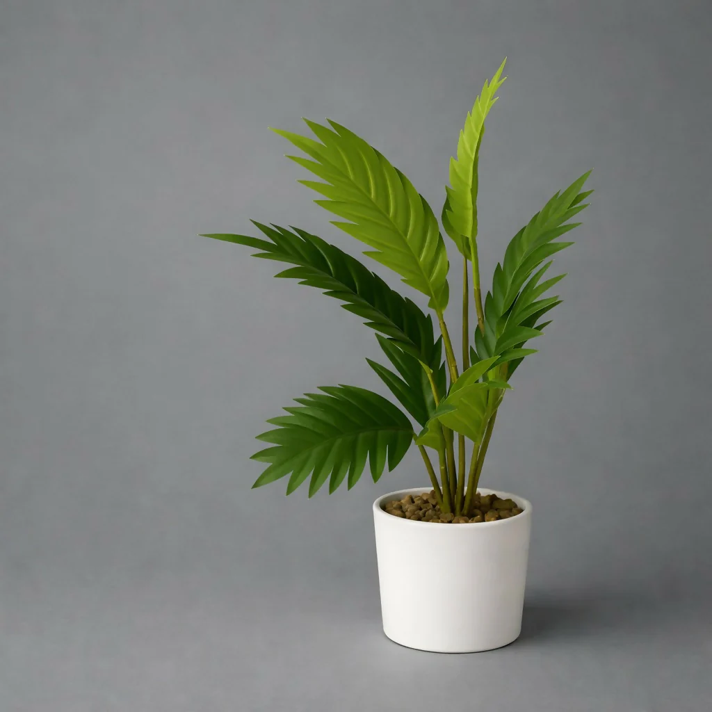 Artificial Palm Leaf Plant with Pot for Home & Office Table Décor - Image 2