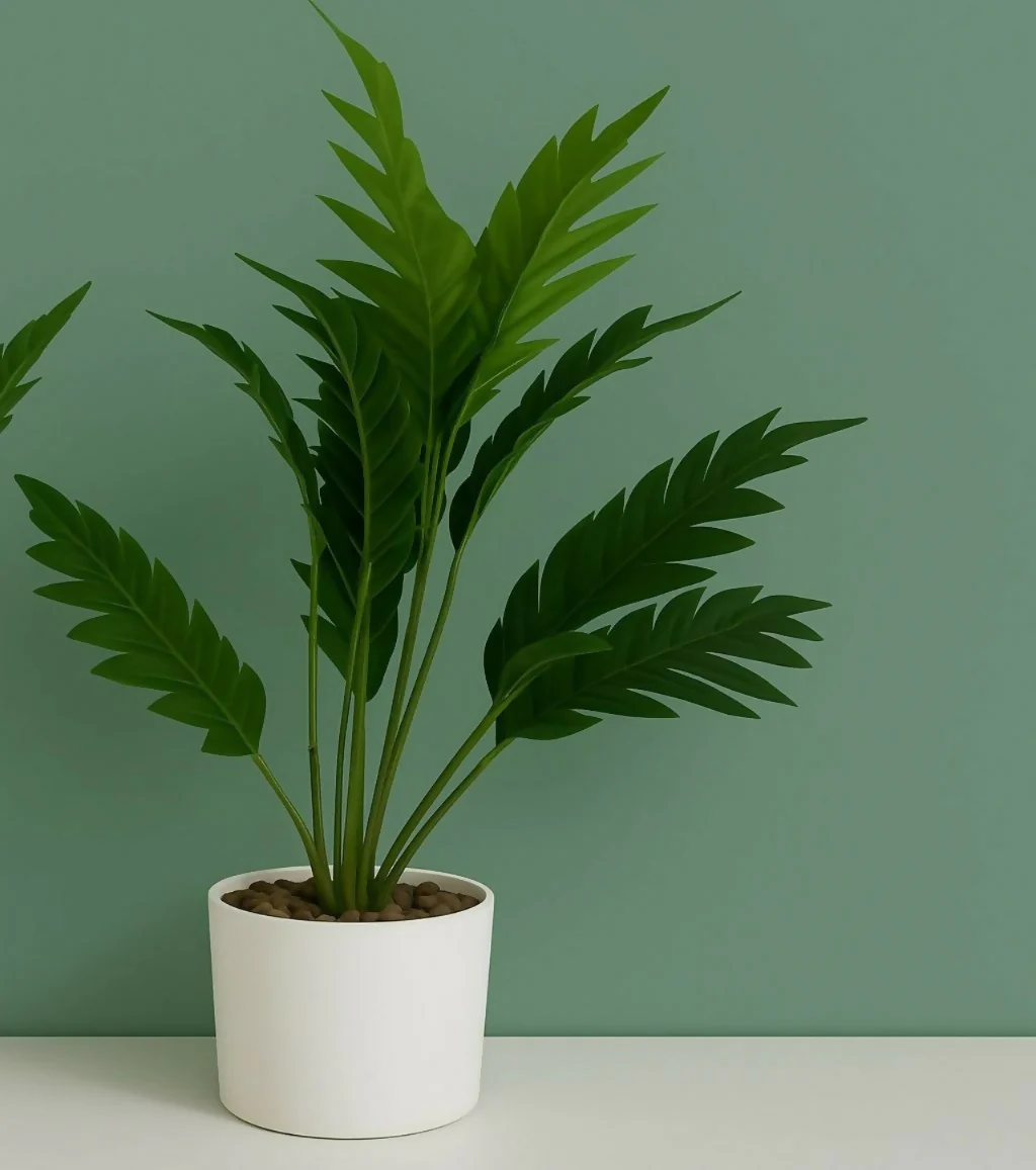 Artificial Palm Leaf Plant with Pot for Home & Office Table Décor - Image 3