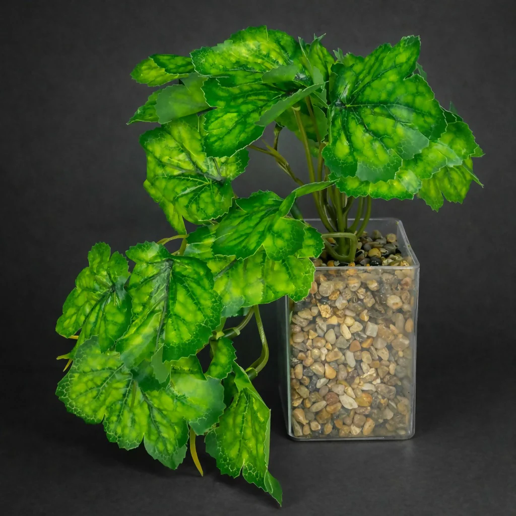 Artificial Trailing Leaf Plant in Clear Pot for Home & Office Table Décor - Image 3