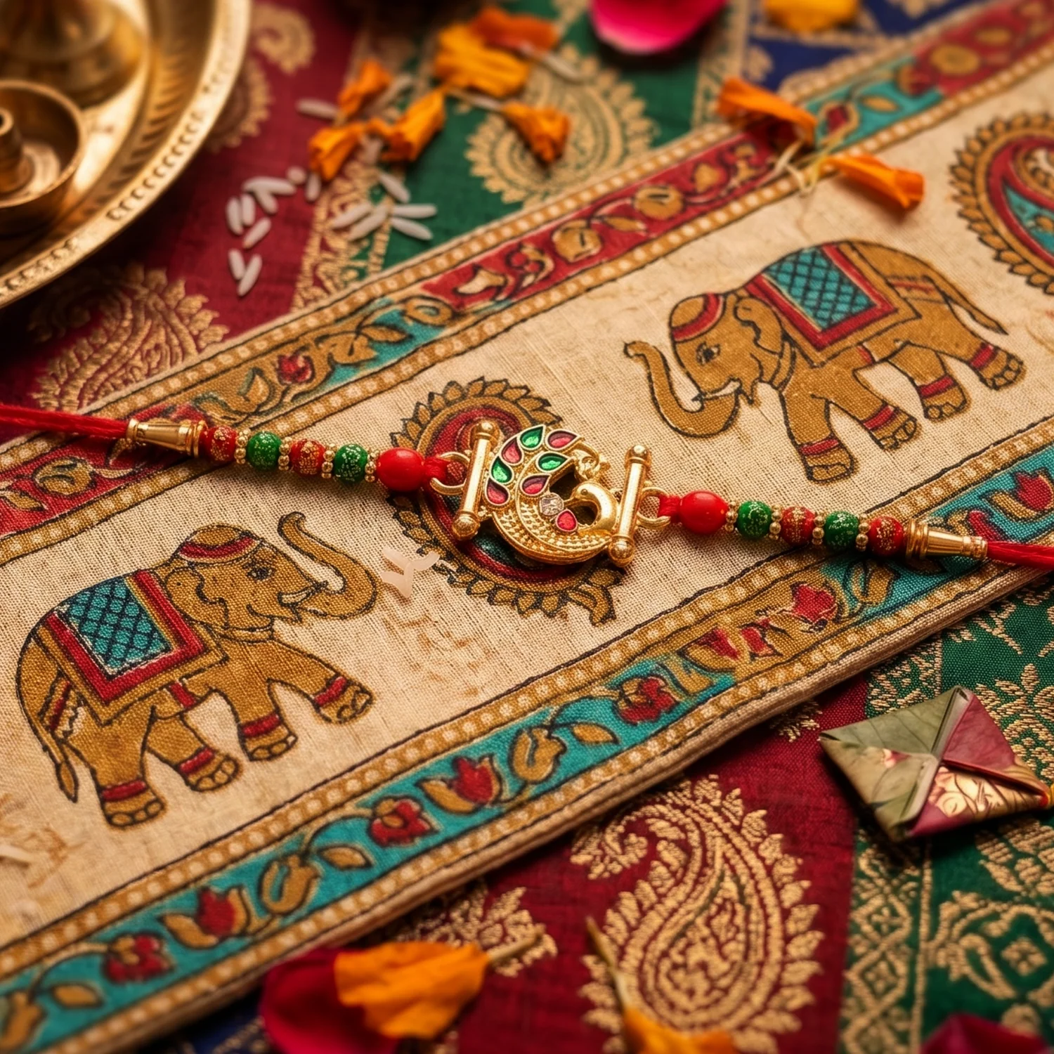 Artistic Peacock Pattern Designer Rakhi (1 Pc) - Image 9