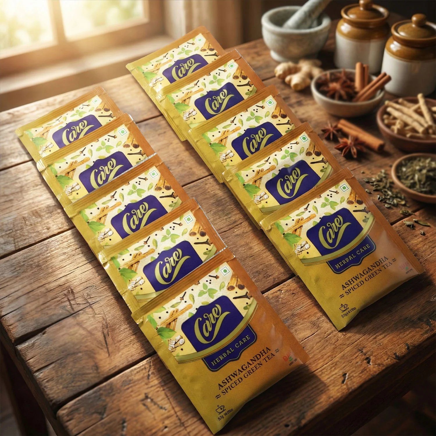 Ashwagandha Spiced Green Tea (25 Gm, 1 Set / 10 Pc Sanchets) - Image 7