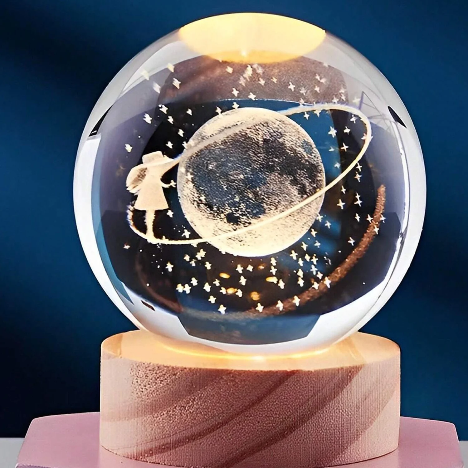 Astronaut Ball Night Light with Resin Base Decorative for Living Room Decor (1 Pc) - Image 3