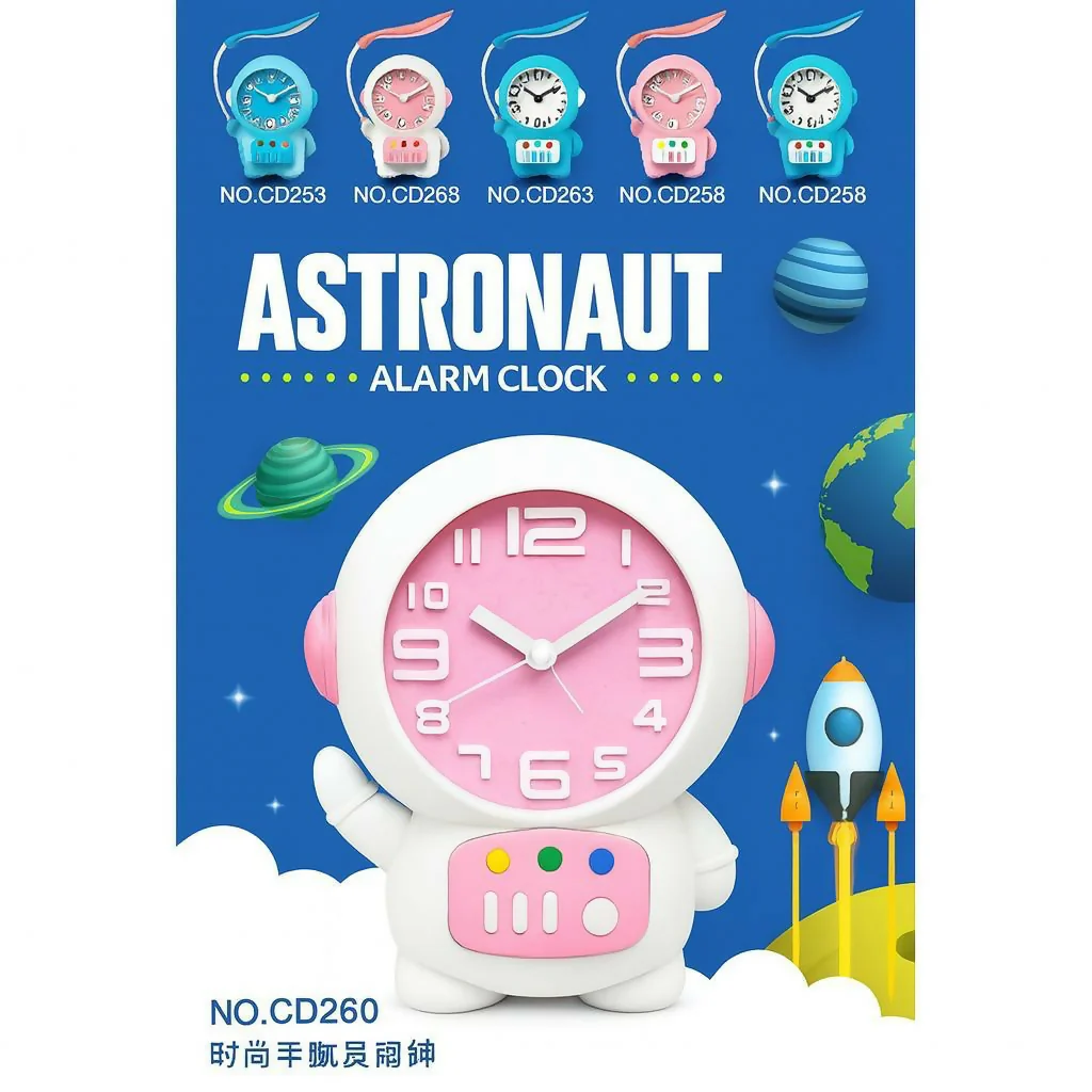 Astronaut Desk Lamp with Alarm Clock for Kids Room, Study Table & Bedside - Image 5