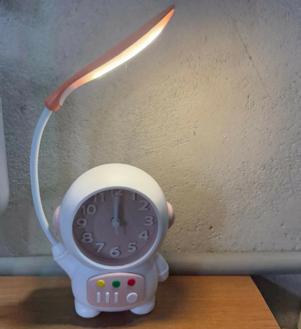 Astronaut Desk Lamp with Alarm Clock for Kids Room, Study Table & Bedside - Image 6