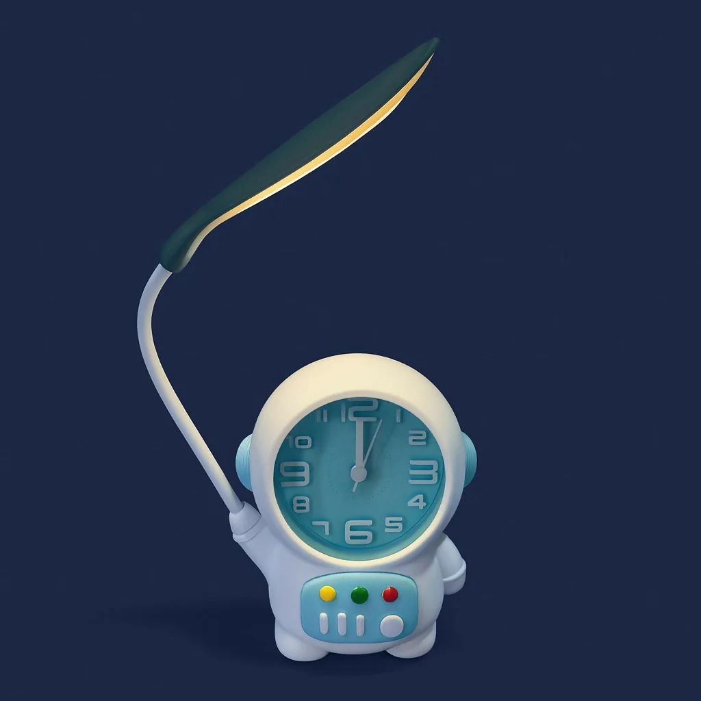Astronaut Desk Lamp with Alarm Clock for Kids Room, Study Table & Gifting - Image 3