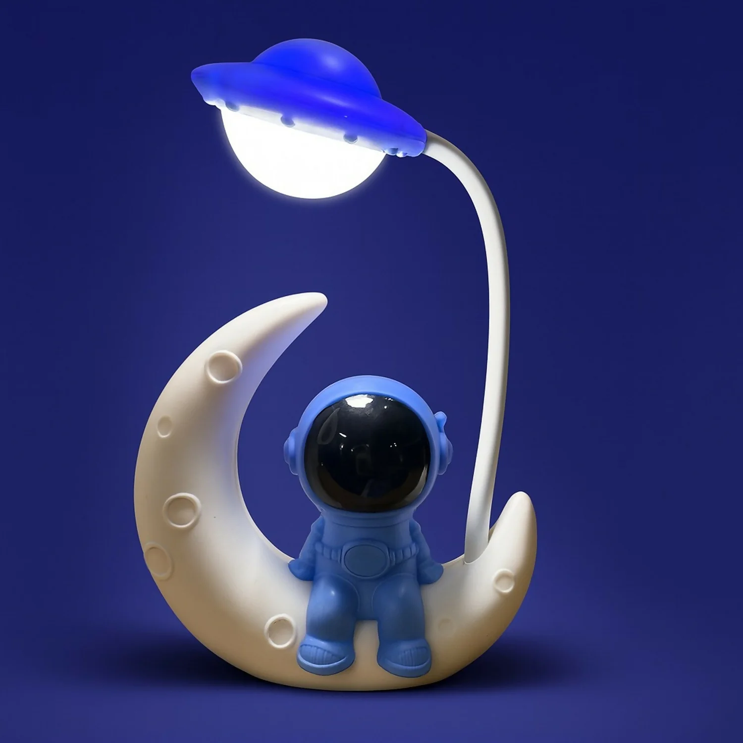 Astronaut Moon LED Night Lamp with Adjustable Stand, Soft Warm Light for Kids, Bedroom, Study Table, Baby Room, Home Decor & Gifting - Image 2