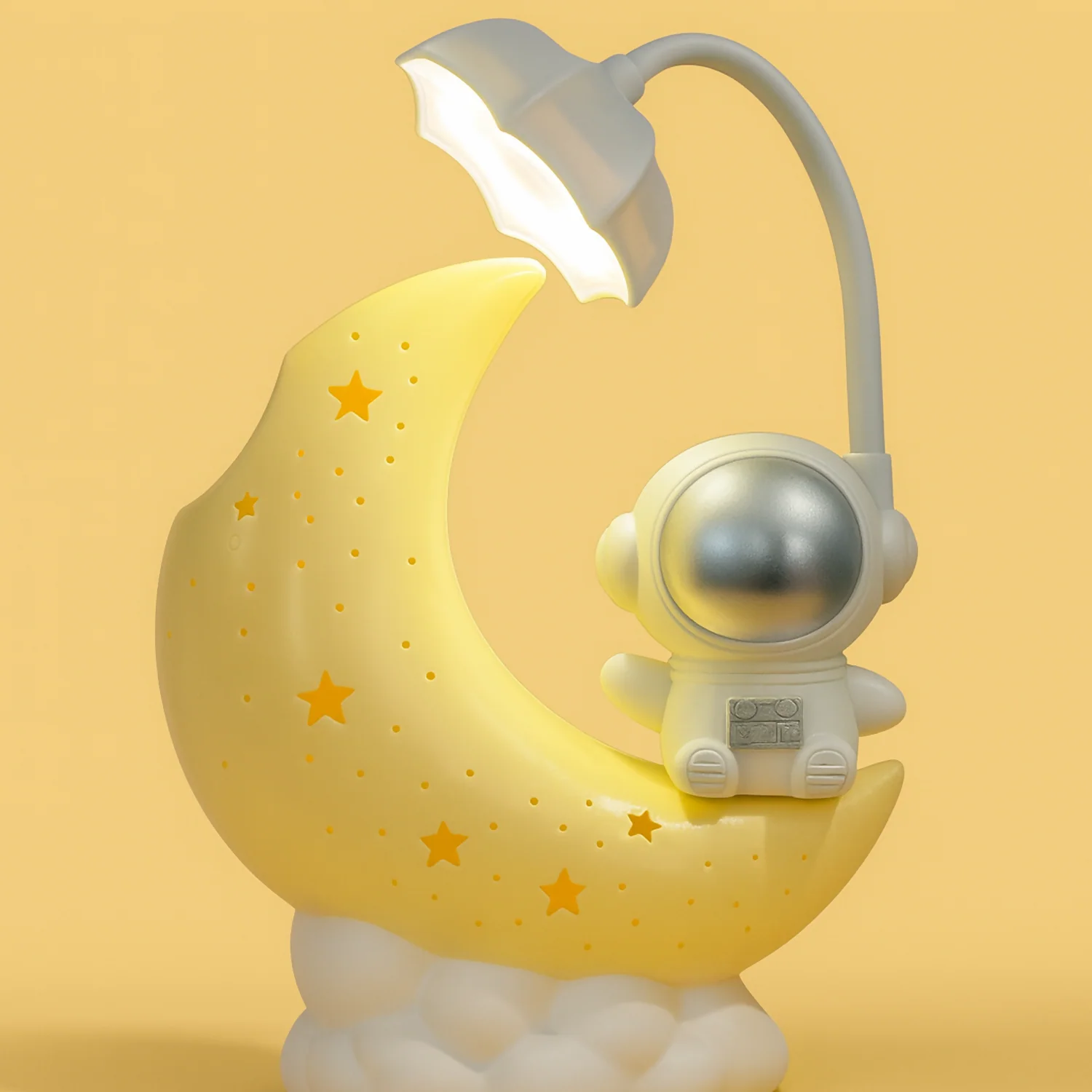 Astronaut Moon LED Night Lamp with Warm Glow for Kids Room, Bedroom, Nursery, Study Table & Gift - Image 3