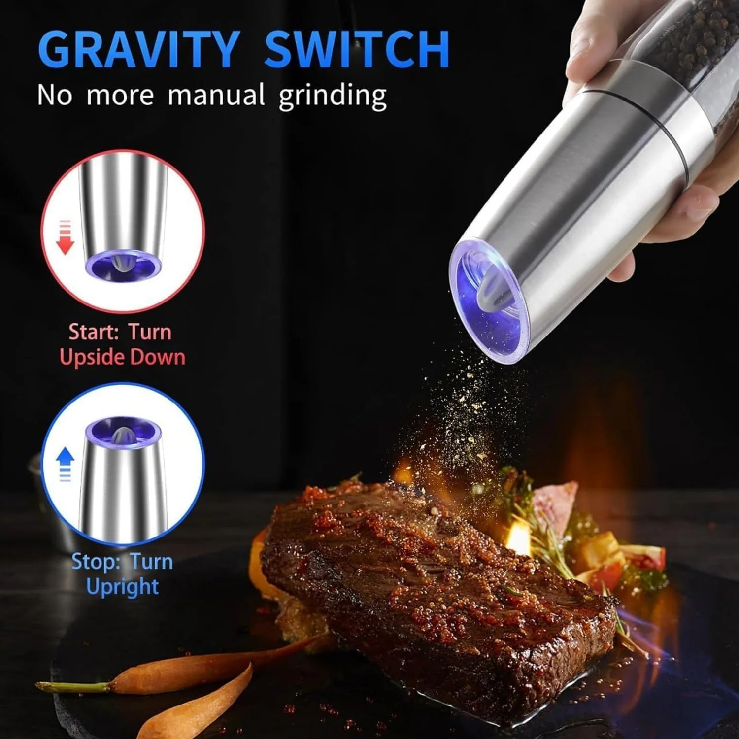Automatic Gravity Electric Salt and Pepper Grinder Mill (1 Pc) - Image 7