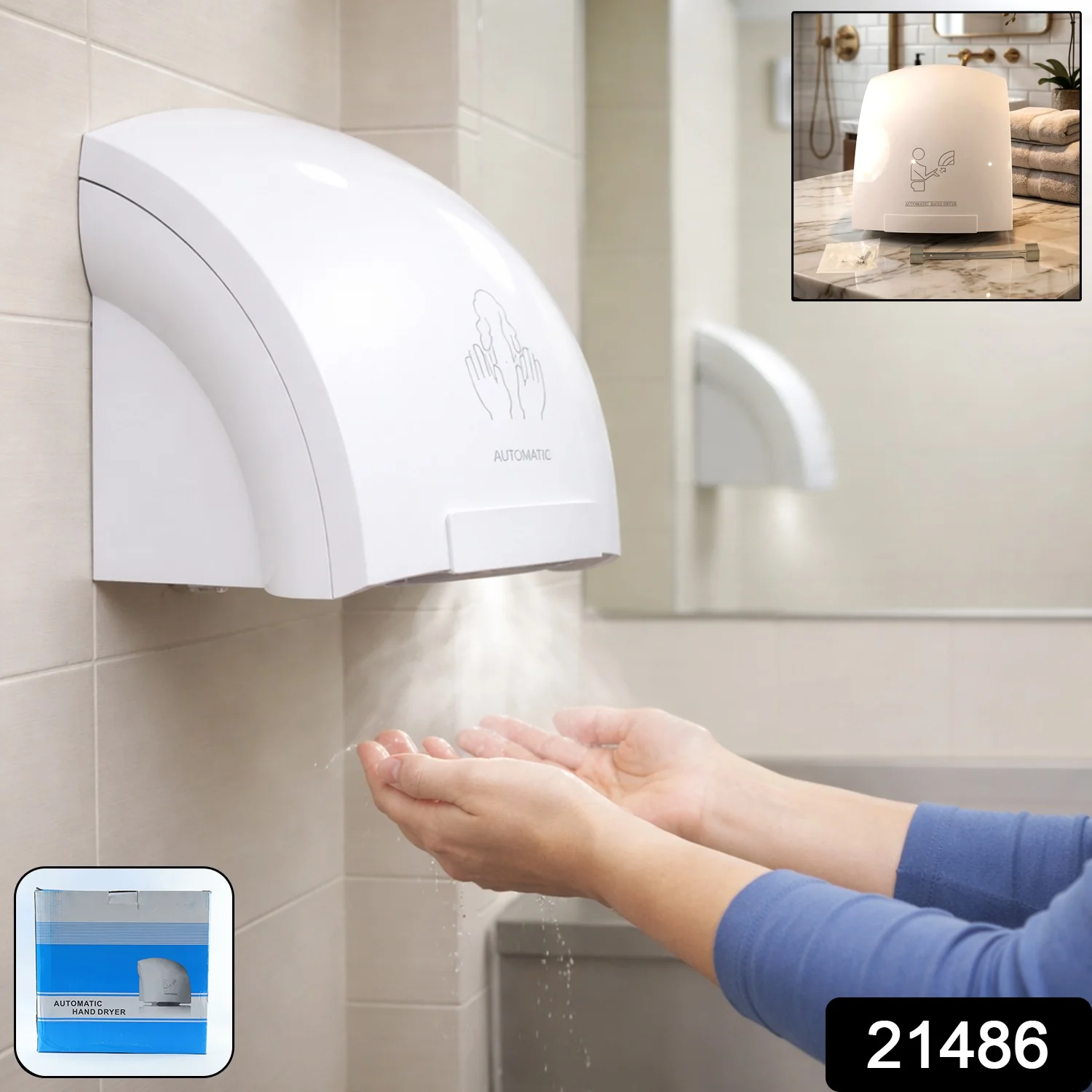 Electric Wall Mounted Automatic Sensor Hand Dryer (1 Pc) - Image 2