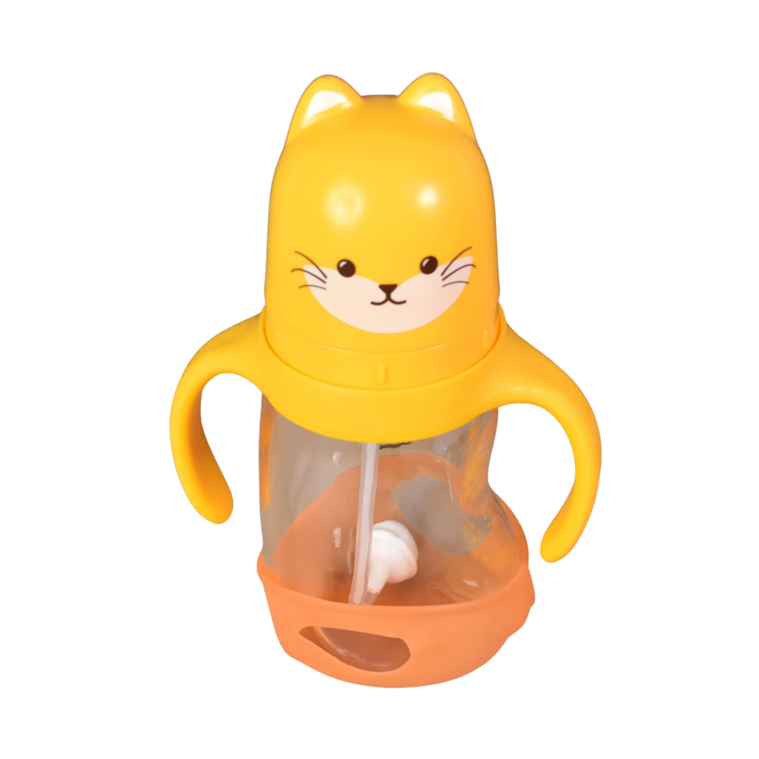 Glass Baby Feeding Bottle with Handles & Straw (300 ML / 1 Pc) - Image 5