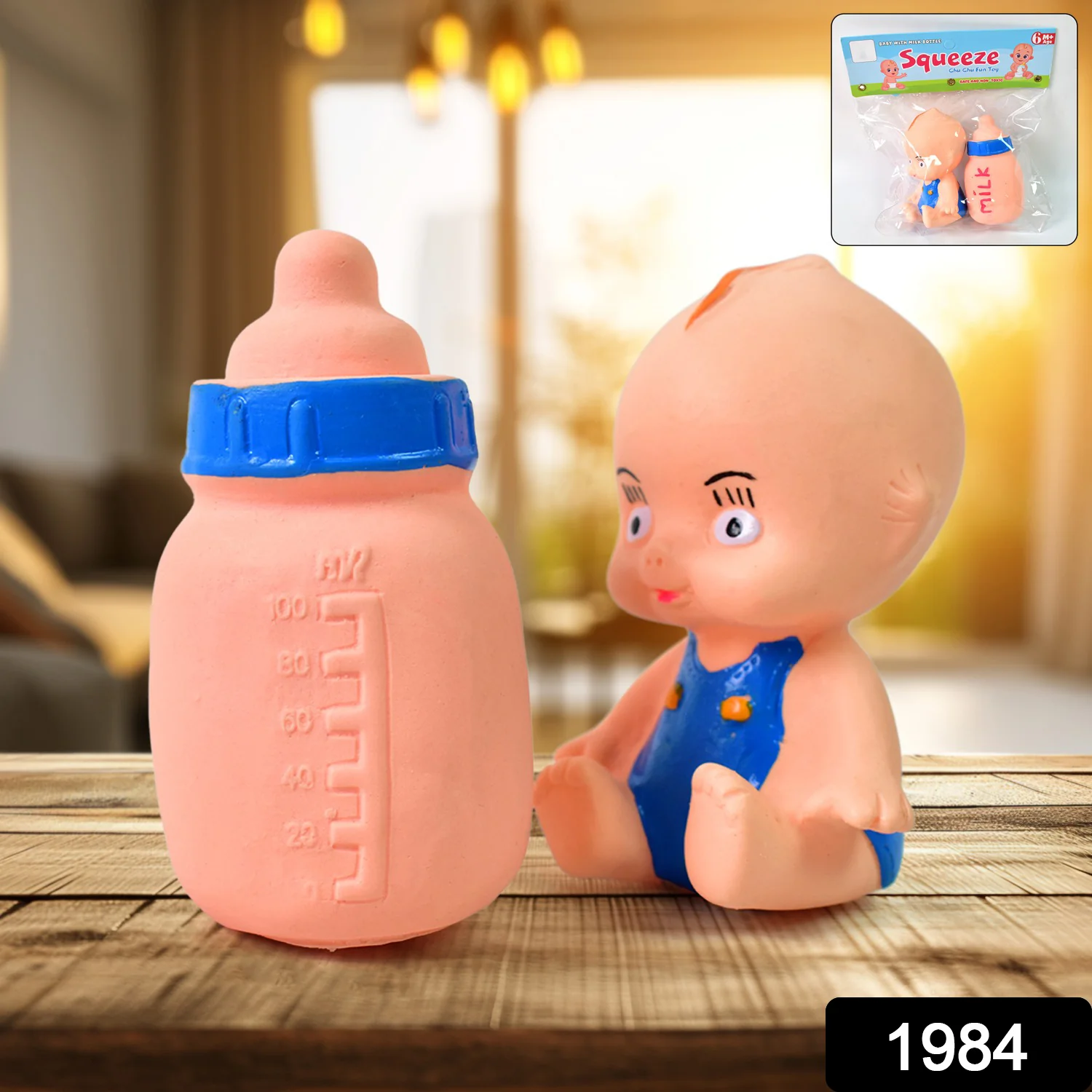 Baby And Bottle Squeeze Chu Chu Fun Toy (2 Pcs) - Image 2