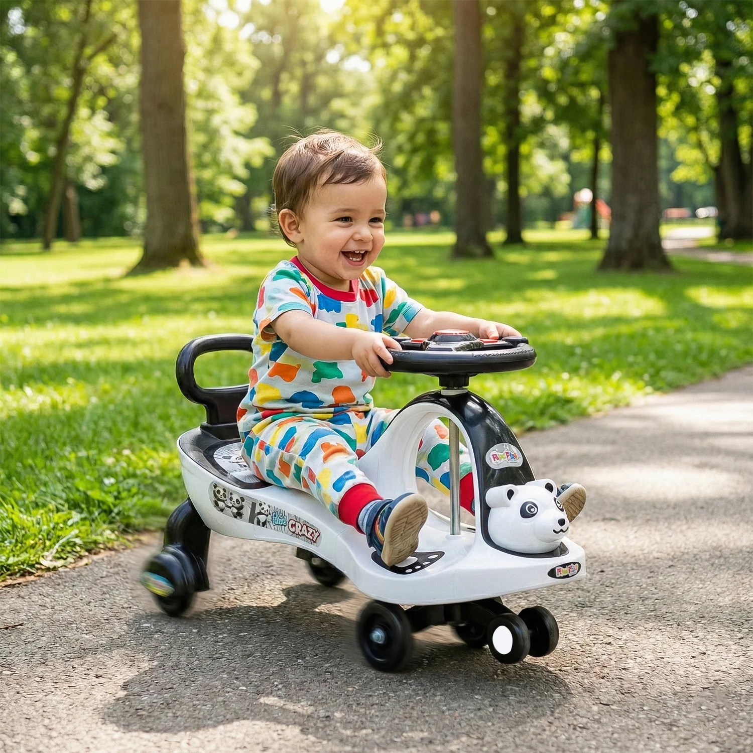 Baby Magic Swing Car Ride-On Toy with Music (1 Pc) - Image 3