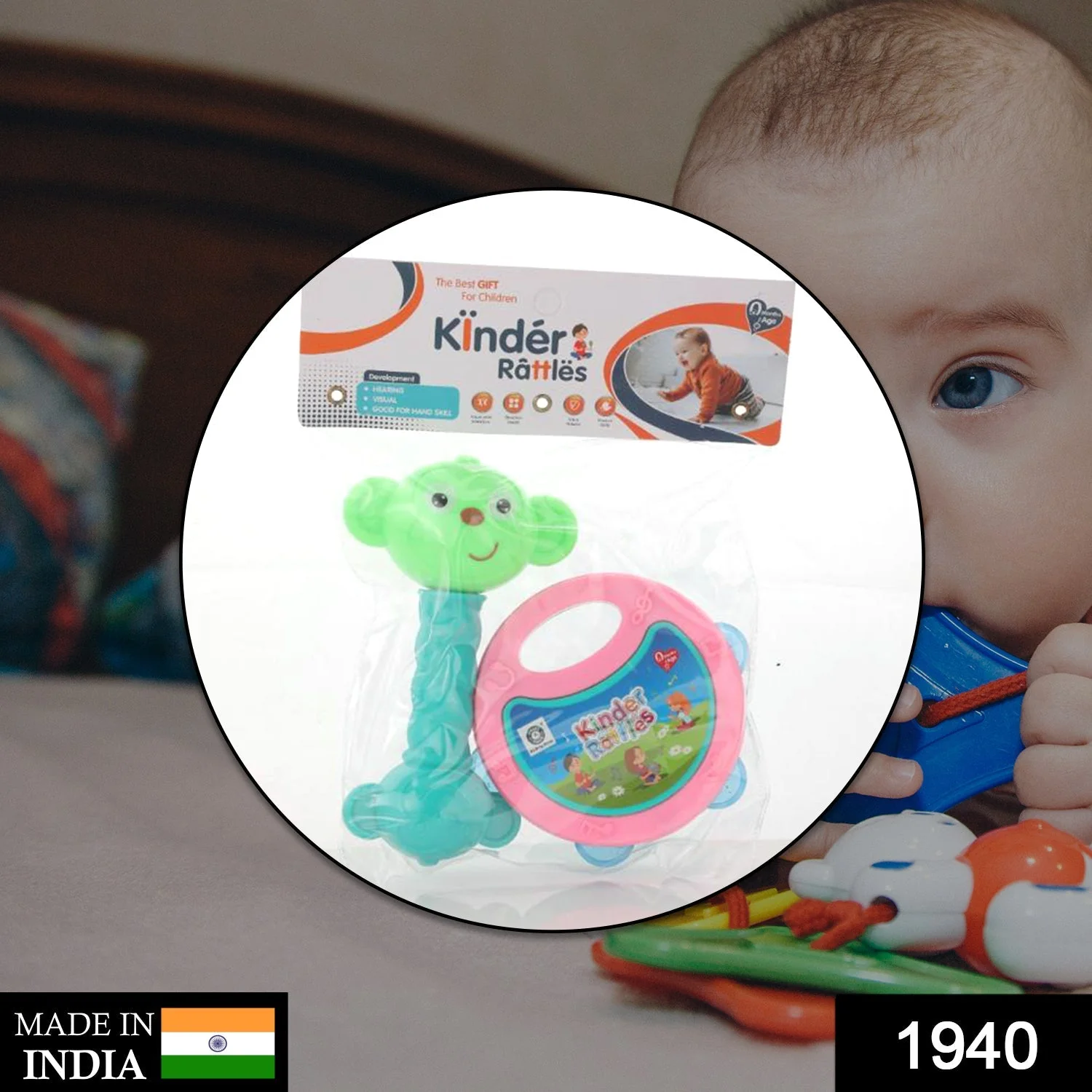 AT40 2Pc Rattles Baby Toy game for kids and babies for playing and enjoying purposes - Image 2