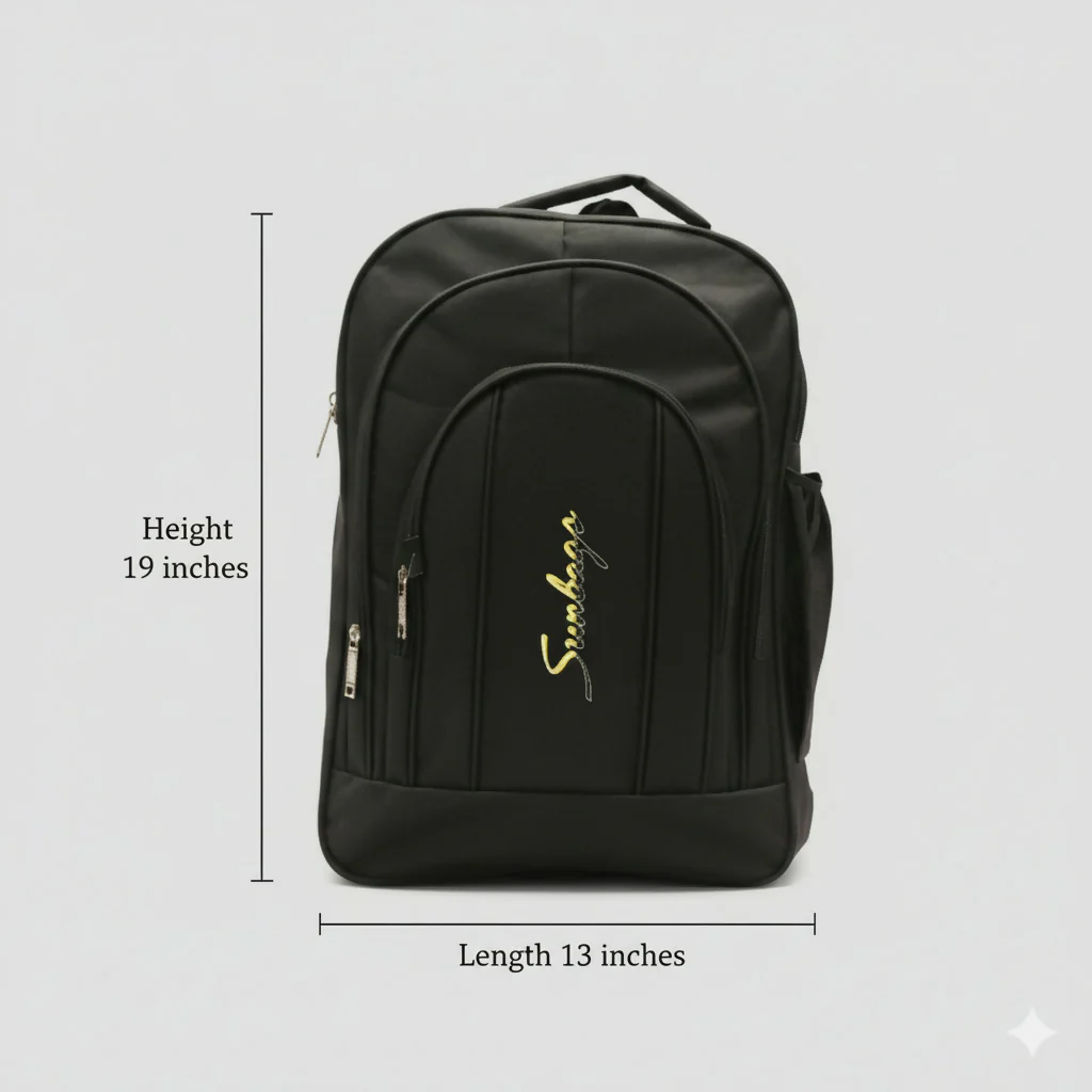 Backpack Black for Men Women Office College Bag with  Travel Office Use - Image 4