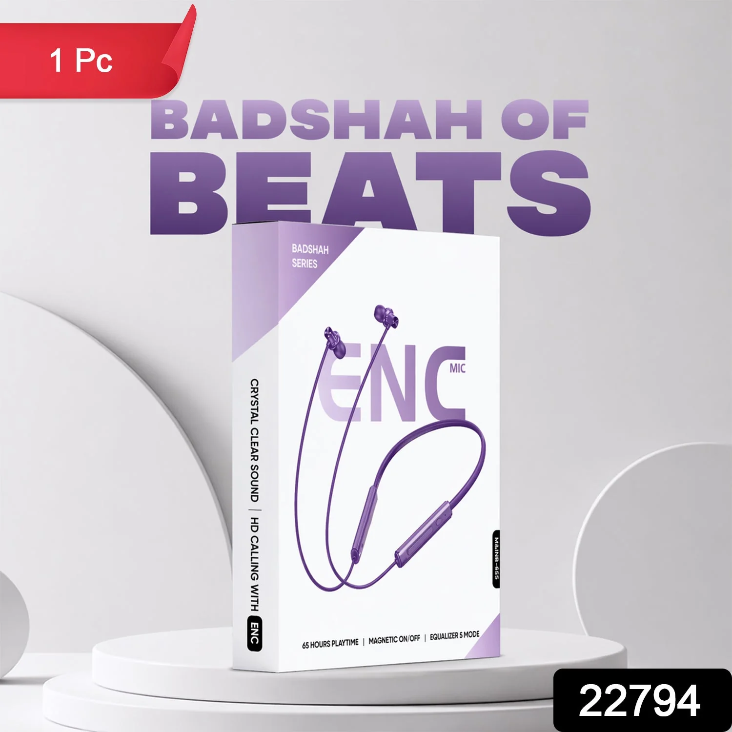 Badshah Series Wireless Stereo Bass Neckband Earphones, Neck band (1 Pc) - Image 2