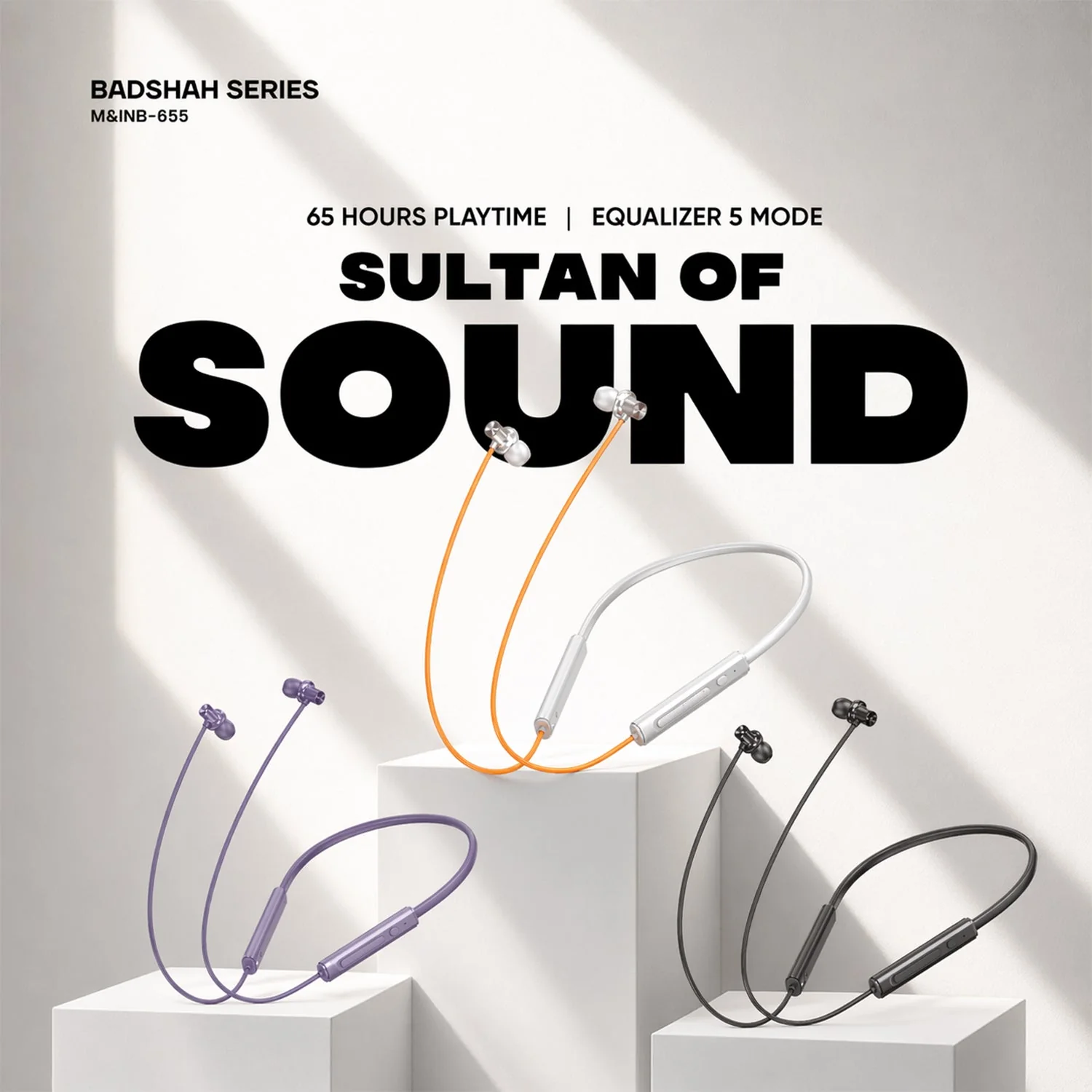 Badshah Series Wireless Stereo Bass Neckband Earphones, Neck band (1 Pc) - Image 6