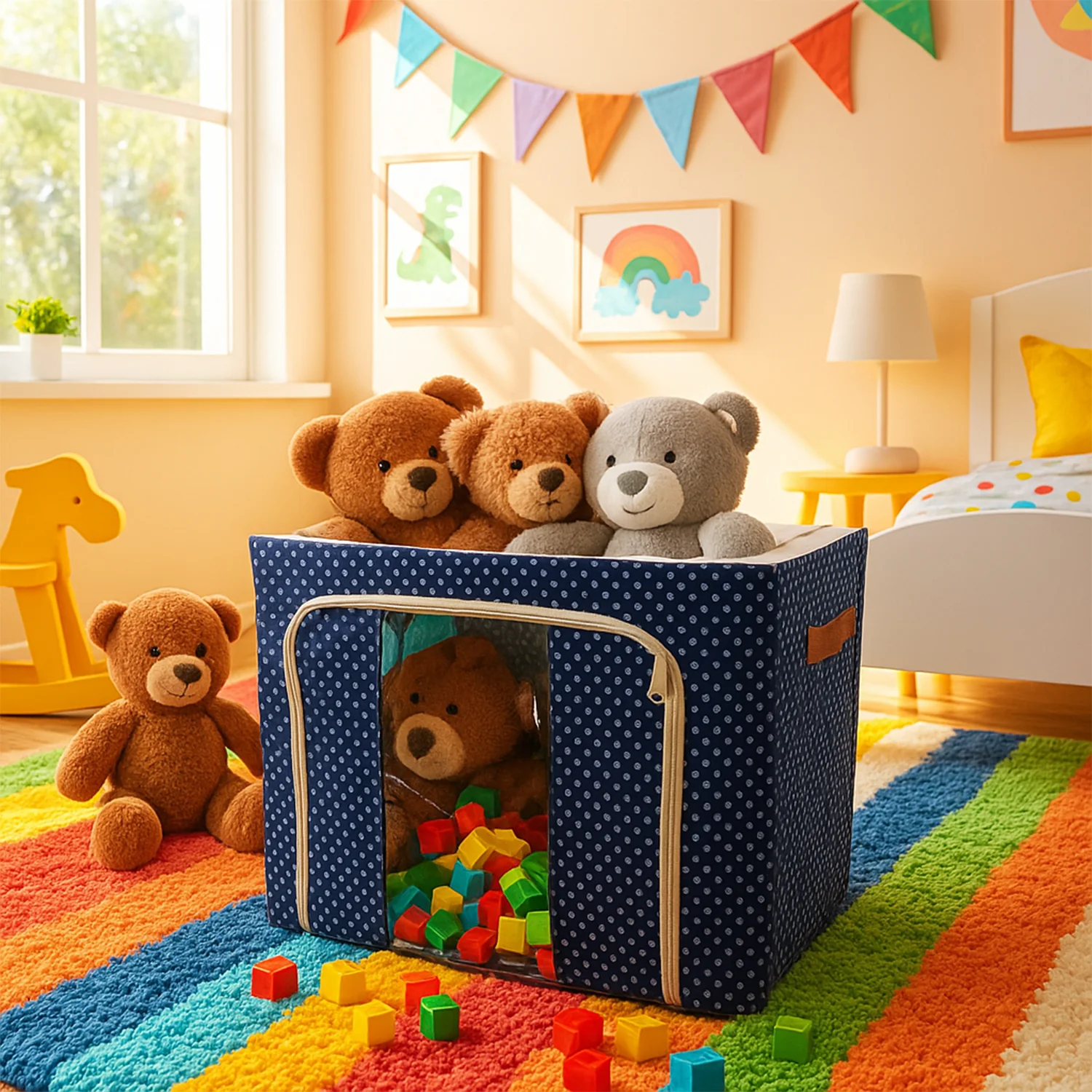 Foldable Steel-Frame Clothes Storage Box - (50x40 Cm) - Image 6
