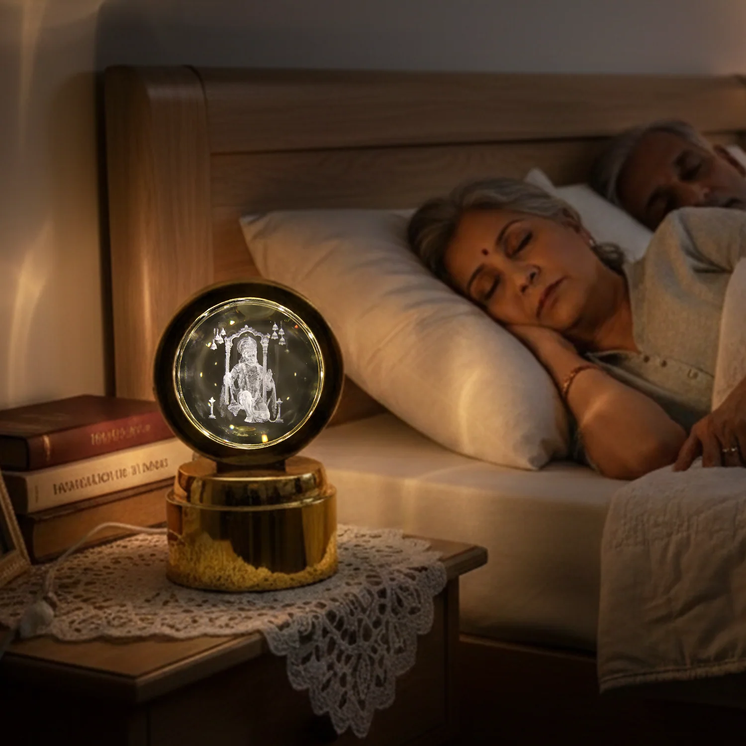 Bajrang Bali 3D Crystal Ball Night Light with LED Illumination (1 Pc) - Image 8