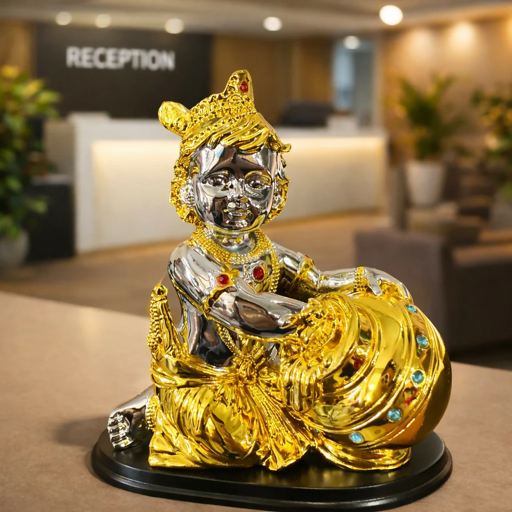 Bal Krishna Makhan Chor Decorative Statue for Home Temple & Decor - Image 2