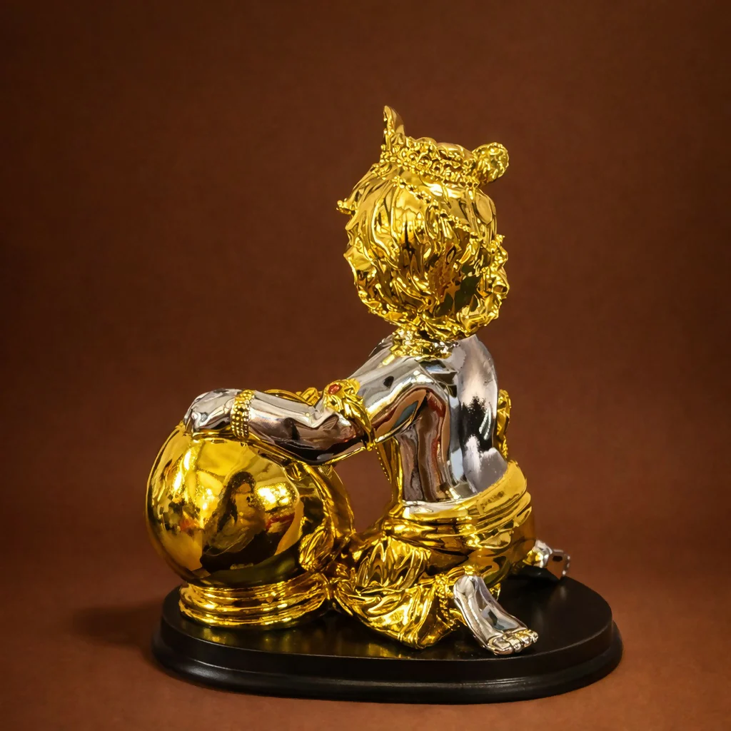 Bal Krishna Makhan Chor Decorative Statue for Home Temple & Decor - Image 4