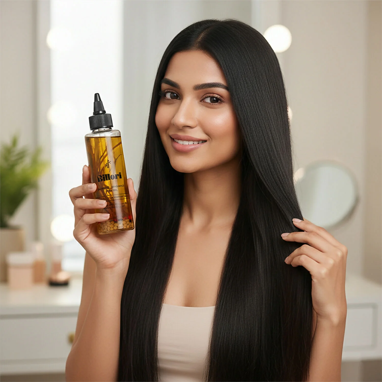 Bamboo Jatamansi Hair Oil with Methi Seeds, Gunja Seeds, Vetiver Roots & a trio of Rice Bran, Sesame & Castor Oils (200 ml) - Image 4