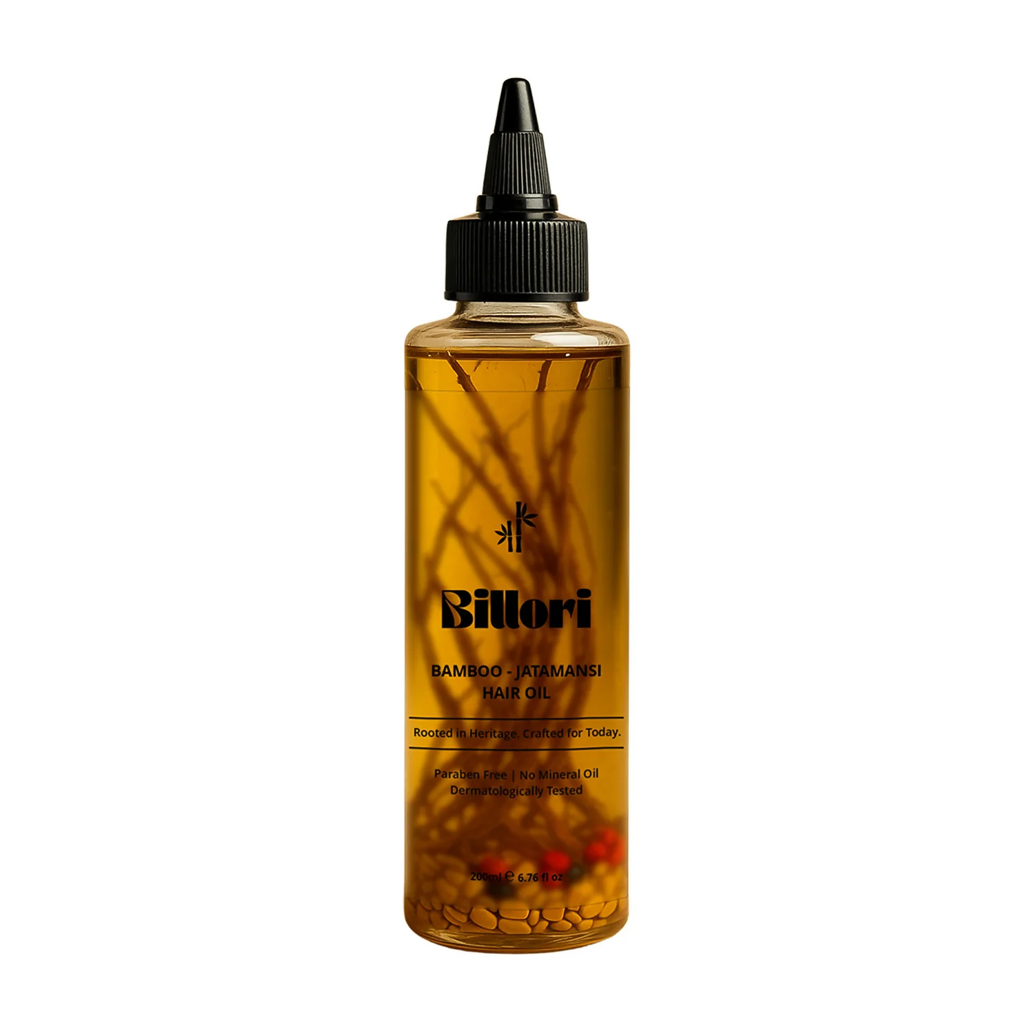 Bamboo Jatamansi Hair Oil with Methi Seeds, Gunja Seeds, Vetiver Roots & a trio of Rice Bran, Sesame & Castor Oils (200 ml) - Image 5