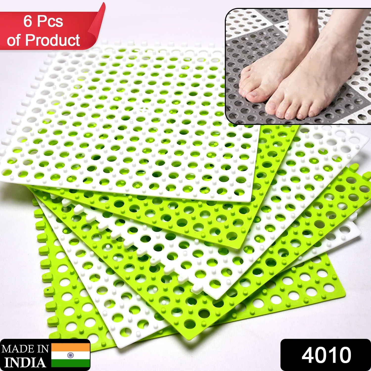 Bath Anti-Slip Mat – Prevent Slippery Surfaces While Bathing (Pack of 6) - Image 3