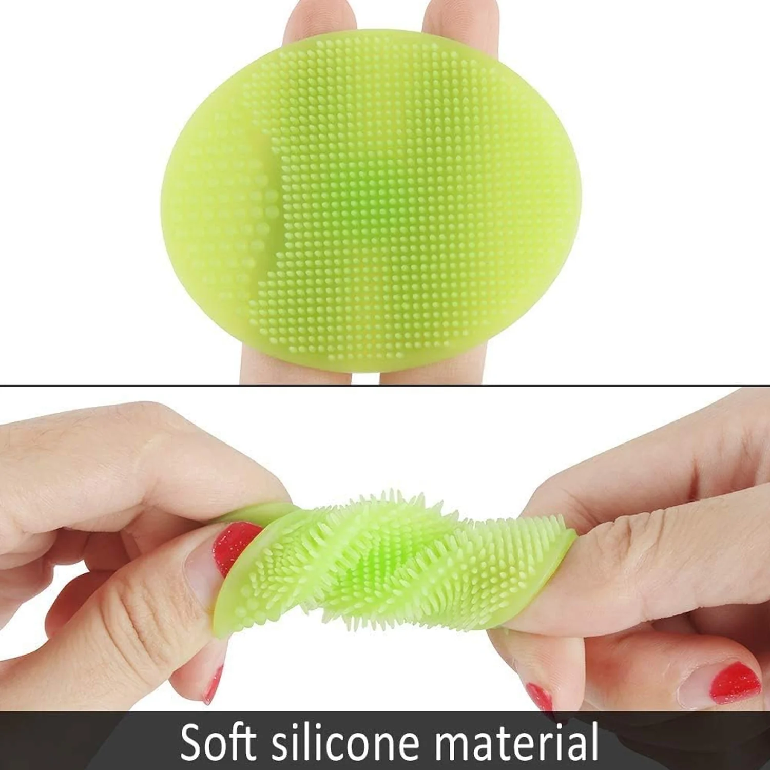 Bath & Facial Cleansing Brush, Soft Silicone Face Scrubber (2 Pc Set) - Image 5