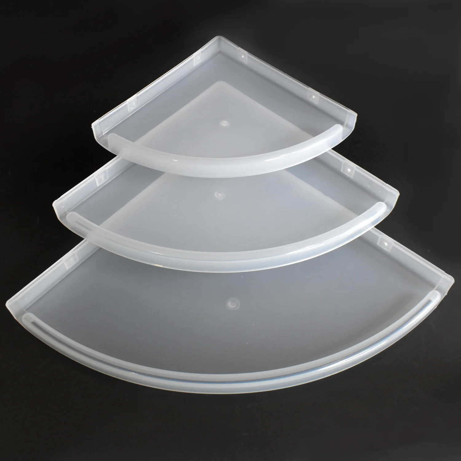 Bathroom Plastic Corner Shelf Rack Set for Wall Number of Shelves (3 Pcs Set) - Image 3