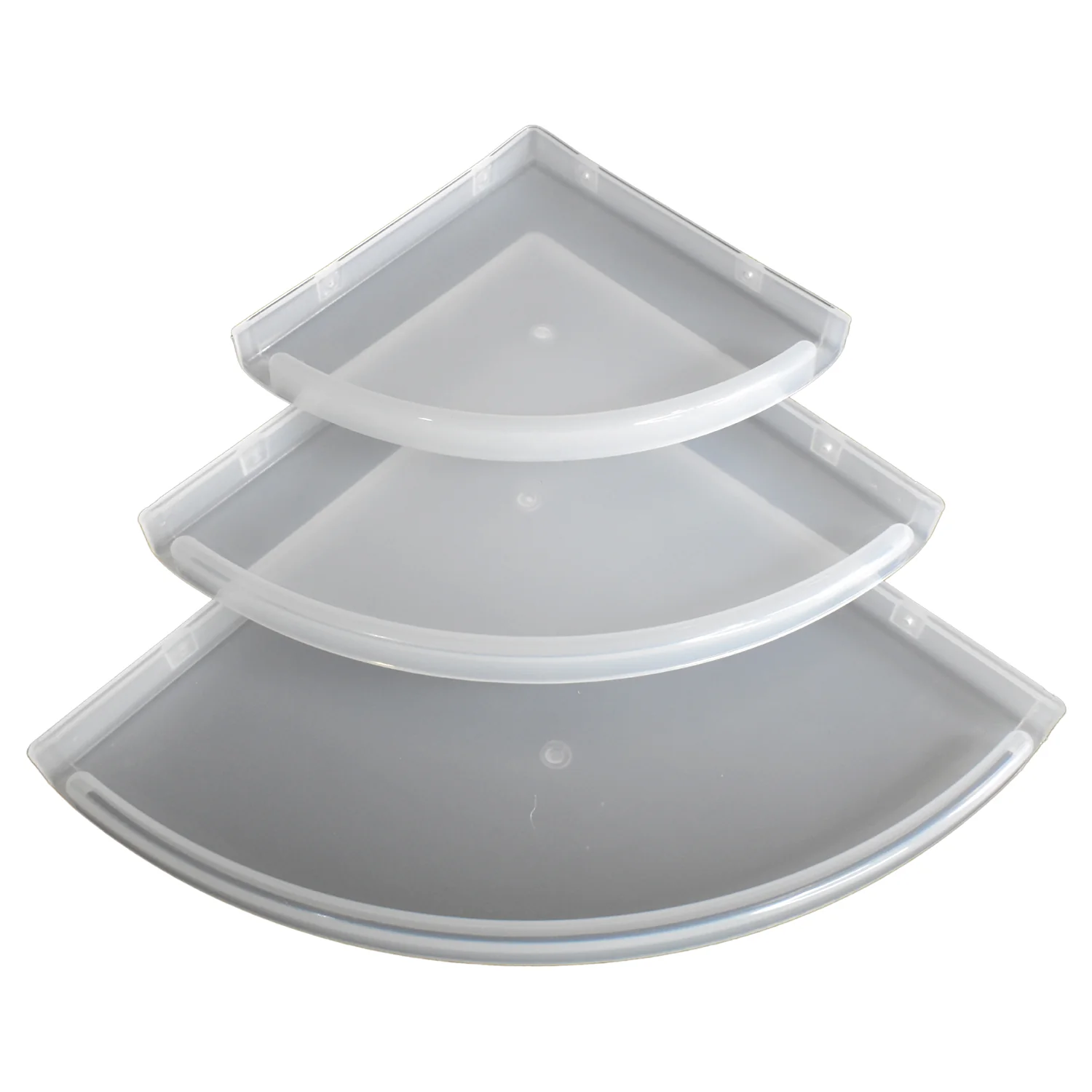 Bathroom Plastic Corner Shelf Rack Set for Wall Number of Shelves (3 Pcs Set) - Image 5