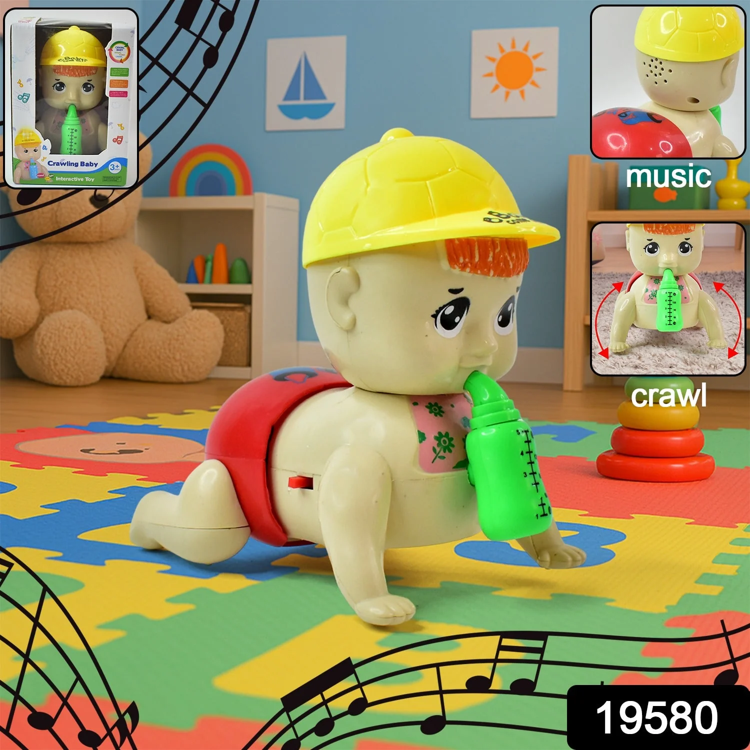 Battery Operated Crawling Baby Toy with Music - Image 2