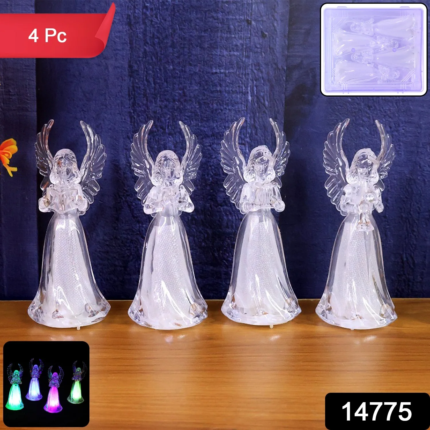 Battery Operated LED Angel Decorative Lights (4 Pc / Set) - Image 2