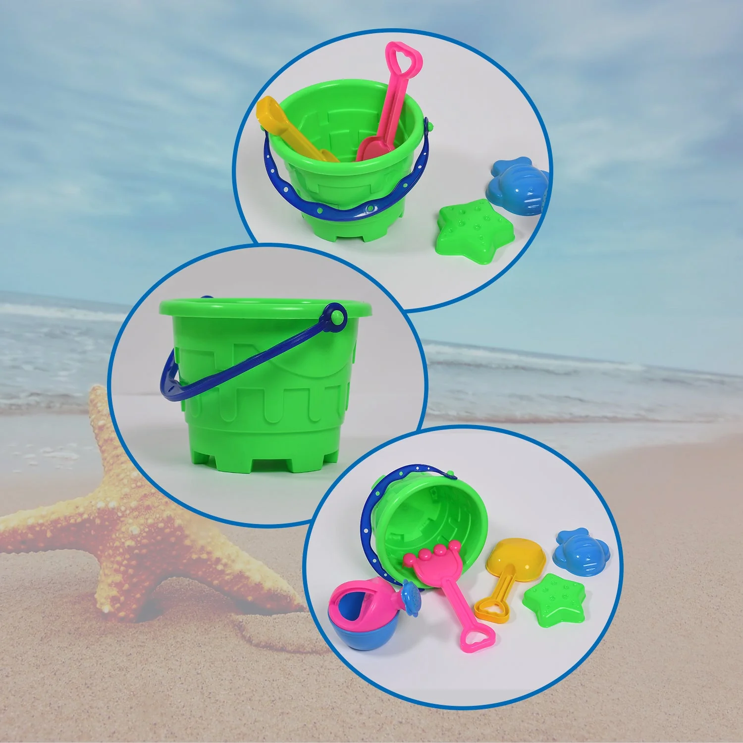 Beach Sand Castle Toy Set for Kids - 6 Pcs Summer Play - Image 3