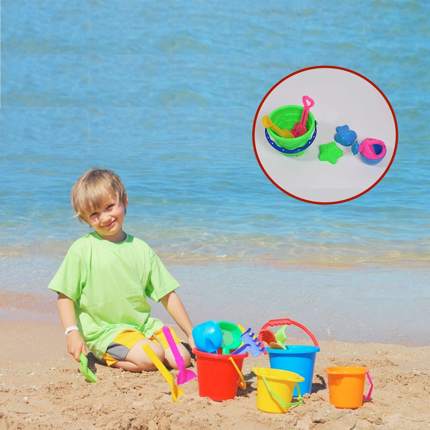Beach Sand Castle Toy Set for Kids - 6 Pcs Summer Play - Image 6